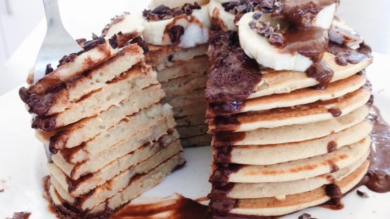 Salted Caramel Vegan Protein Pancakes