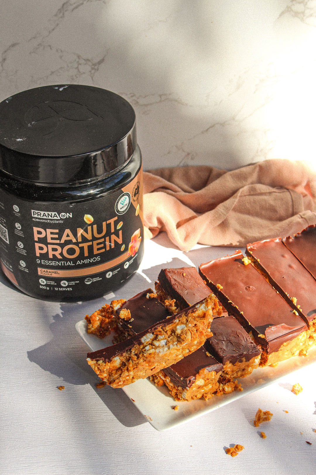 Chocolate Peanut Protein Rice Cake Bars!