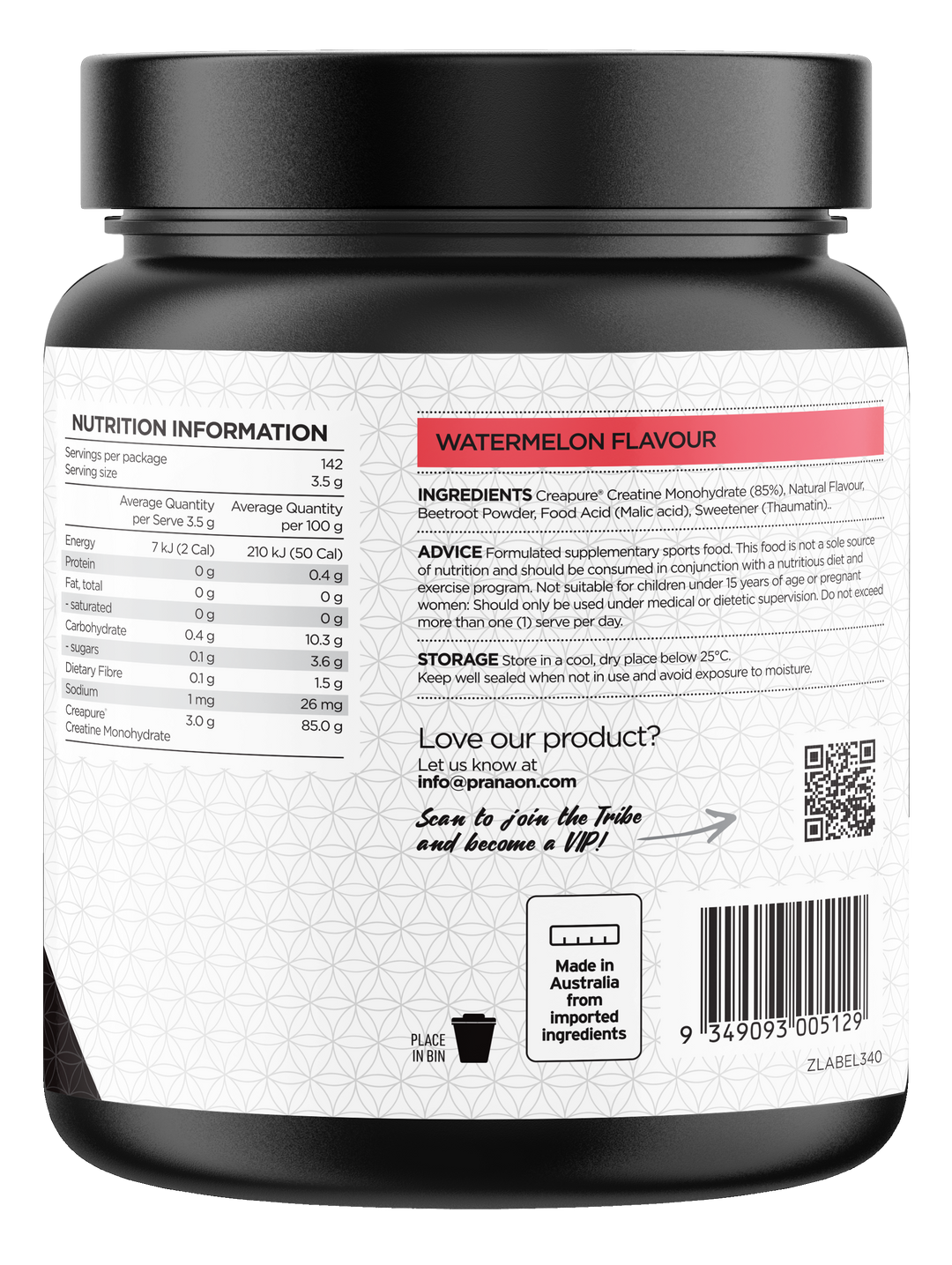 Creatine Monohydrate - Watermelon Flavour 500g